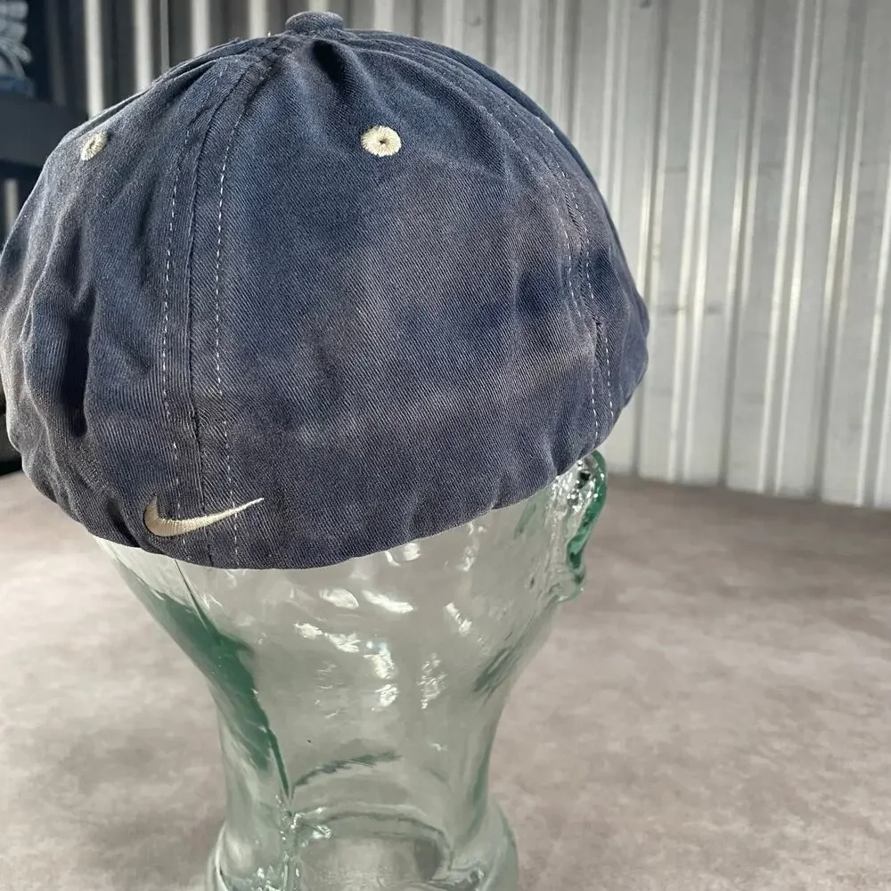 Vintage Nike Embroidered Hat Y2K 00’s Blue Majorly Faded Hat Athletic ERD Fade